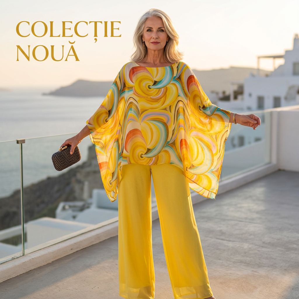 💞Set colorat de vară pentru femei din sifon colorat din 2 piese